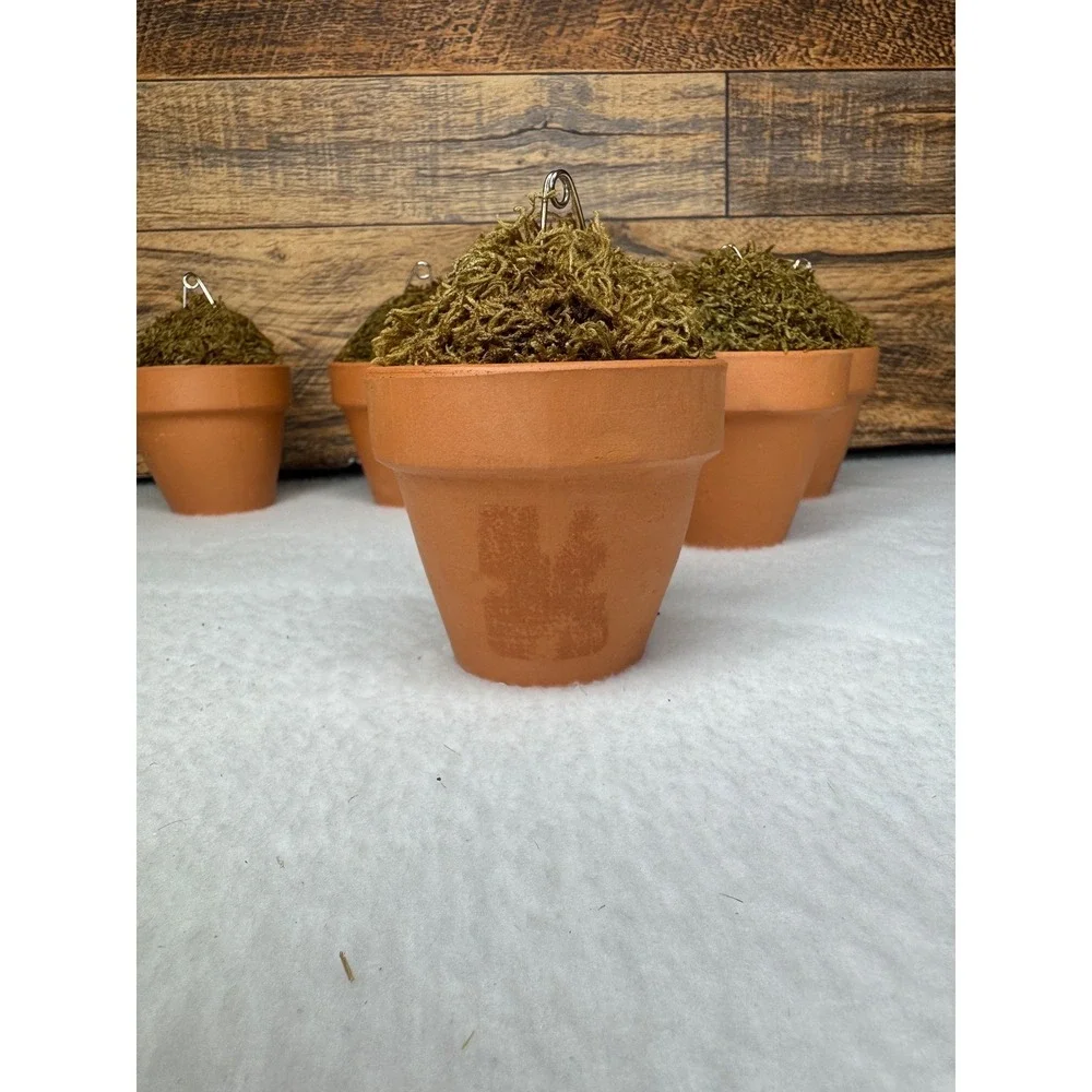 Williams‎ Sonoma Moss Topiary Flower Pot Place Card Holders Set of 7 Terracotta